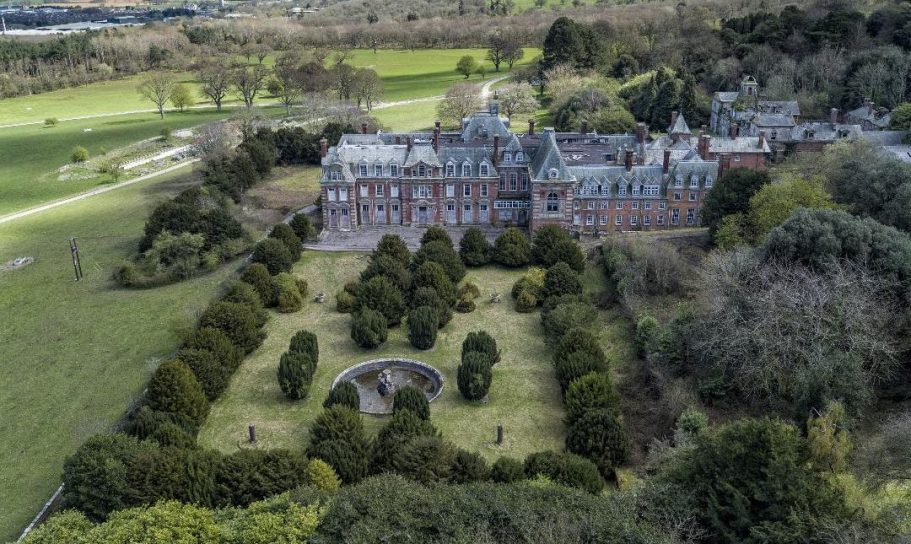 Aerial view of the Kimnel Hall gardens. Aerial view of the Kimnel Hall gardens.